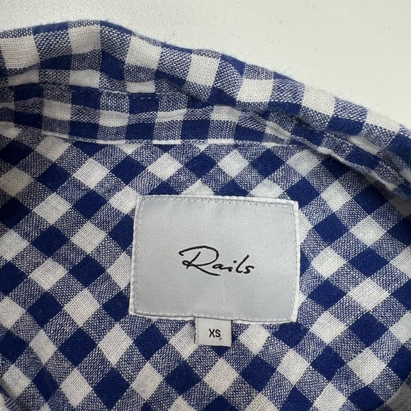 Rails Women's Blue Gingham Val Linen Blend Tie Front
Blouse Size XS Long Sleeve - Picture 6 of 15
